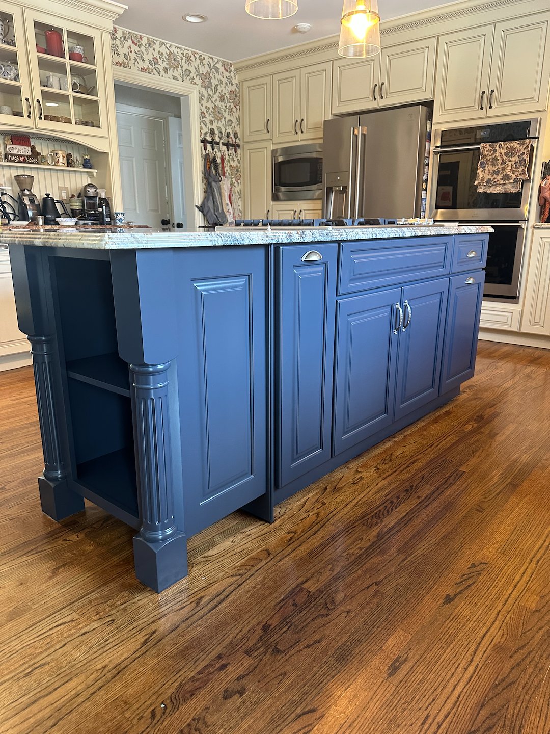 Exquisite Kitchen cabinet refinish using fine Italian wood coatings 